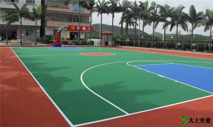 紅色+藍(lán)色+綠色丙烯酸籃球場(chǎng)