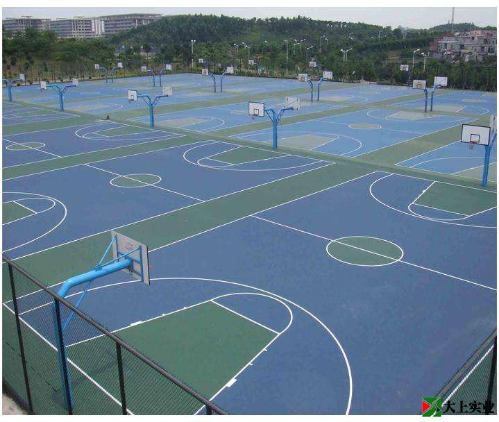 藍(lán)色+綠色丙烯酸籃球場(chǎng)