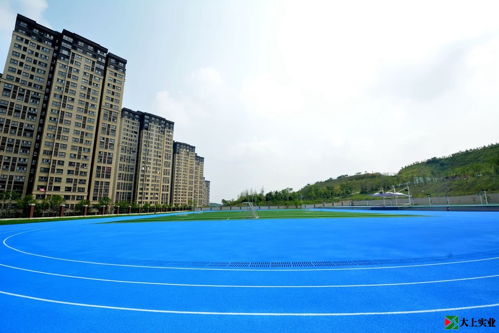 萬科城民主小學(xué)校區(qū)藍(lán)色操場細(xì)節(jié)