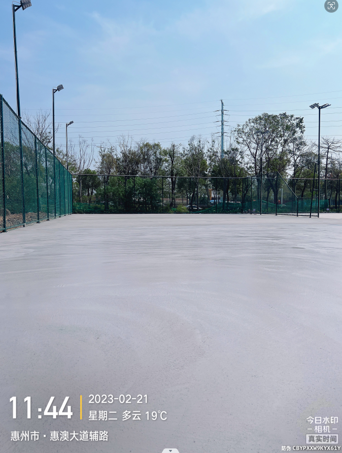 惠州網球場基礎、圍網、燈具、球場面層整體施工工程