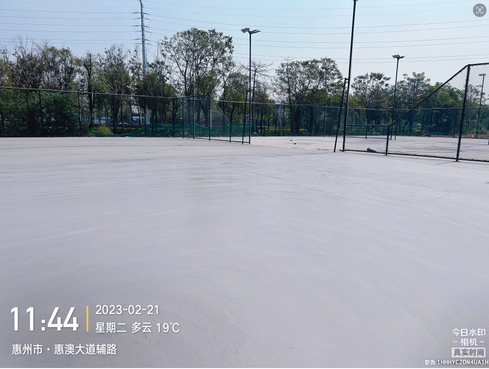惠州網球場基礎、圍網、燈具、球場面層整體施工工程