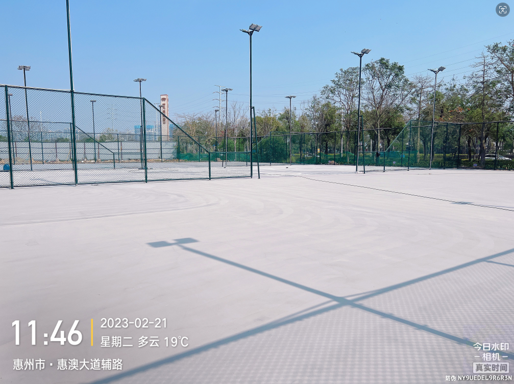 惠州網球場基礎、圍網、燈具、球場面層整體施工工程