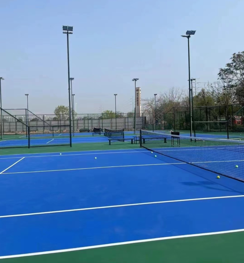 惠州網球場基礎、圍網、燈具、球場面層整體施工工程